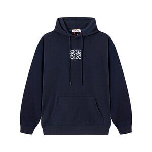 LOEWE Unisex Embroidered Hoodie, Navy Blue
